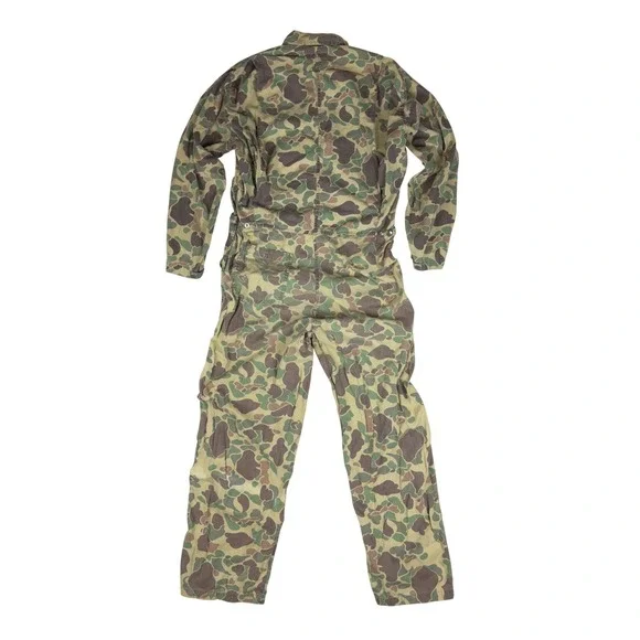 Vintage Sears Duck Camo Coveralls Mens M 1950s Field Tested Hunting USA - Picture 2 of 10